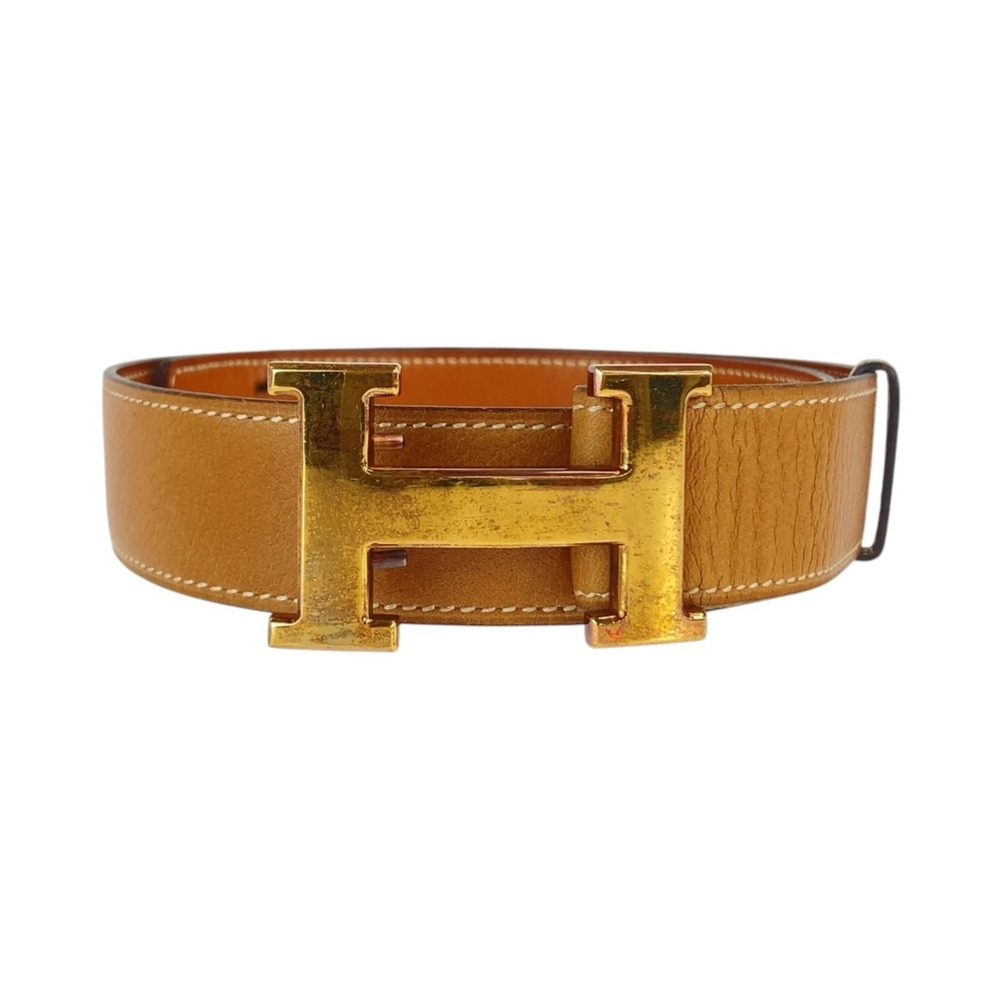 Hermes H-belt Constance belt, brown/camel leather, women's.